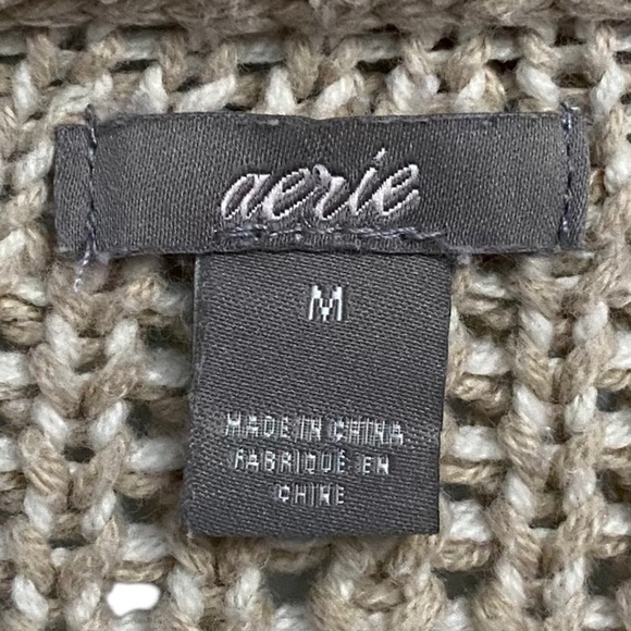 Aerie Open Front Waterfall Beige Light Brown Drop Shoulder Oversized Cardigan M - Picture 3 of 16